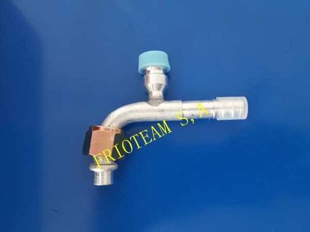 Fitting Codo H 1/2OR 90gr No8 C/Valvula R-134