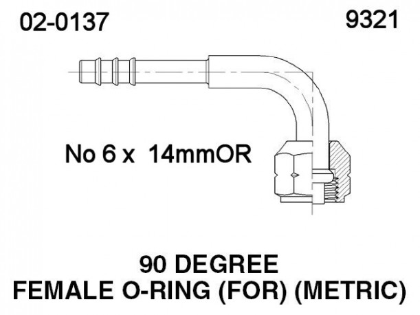 FITTIN Codo H 14mmOR 90gr No6