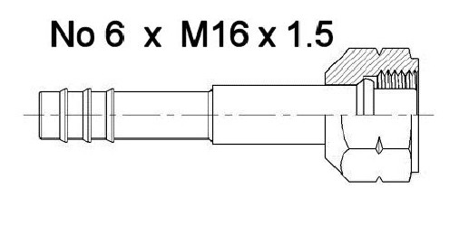 FITTIN H 16mm OR No6