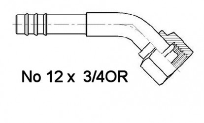 FITTIN Codo H 3/4OR 45gr No12