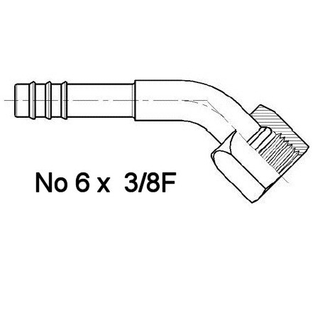FITTIN Codo H 3/8F 45gr No6