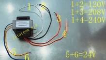 Transformador 120-208-240 a 24v 40W
