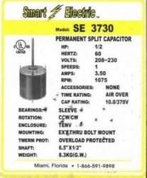 MOTOR AOS 187 1/2HP 230V 1075